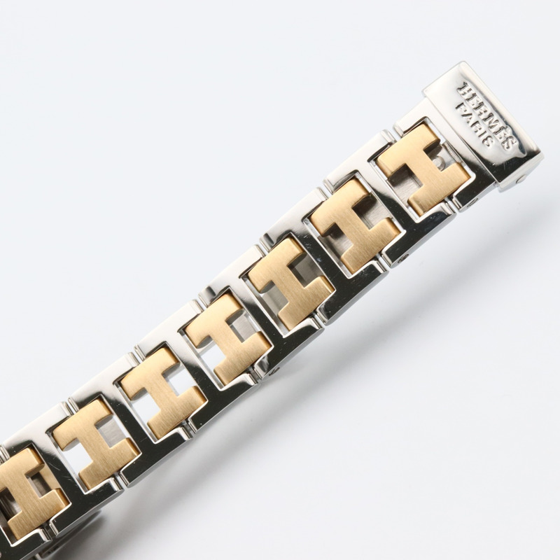 愛馬仕 Clipper 系列腕錶，鍍金不鏽鋼材質，女士款，白色，CL4.220-12