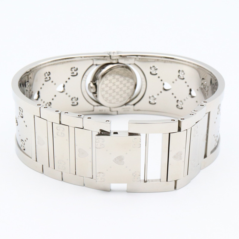 Gucci Toile 手鐲腕錶，不鏽鋼材質，女士款，白色，白色錶殼，YA112523-4