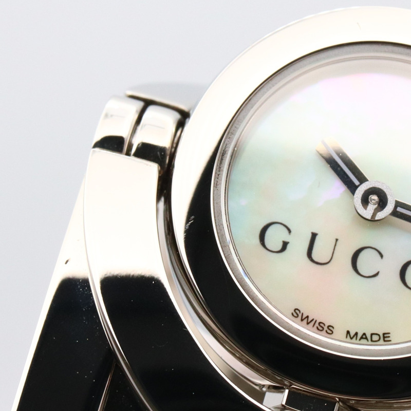 Gucci Toile 手鐲腕錶，不鏽鋼材質，女士款，白色，白色錶殼，YA112523-10