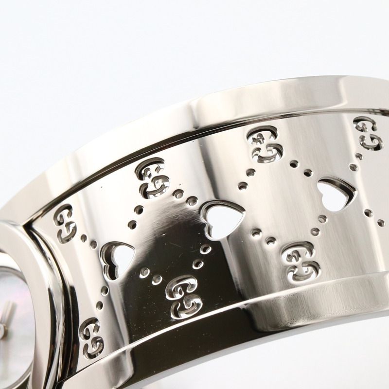 Gucci Toile 手鐲腕錶，不鏽鋼材質，女士款，白色，白色錶殼，YA112523-11