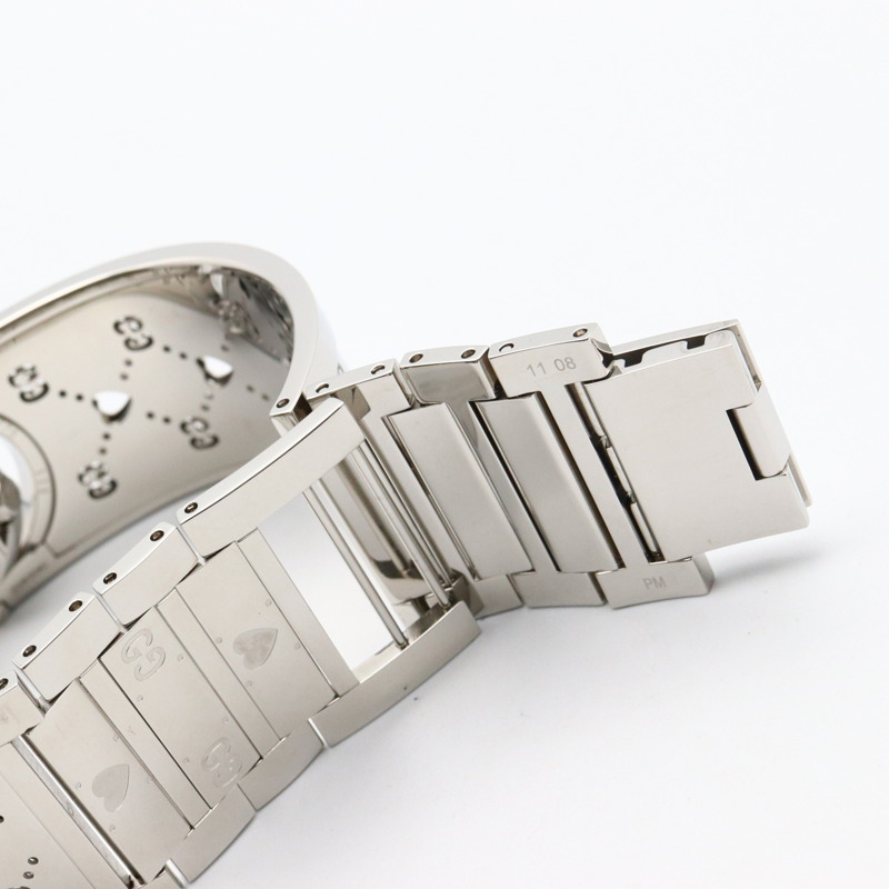 Gucci Toile 手鐲腕錶，不鏽鋼材質，女士款，白色，白色錶殼，YA112523-14