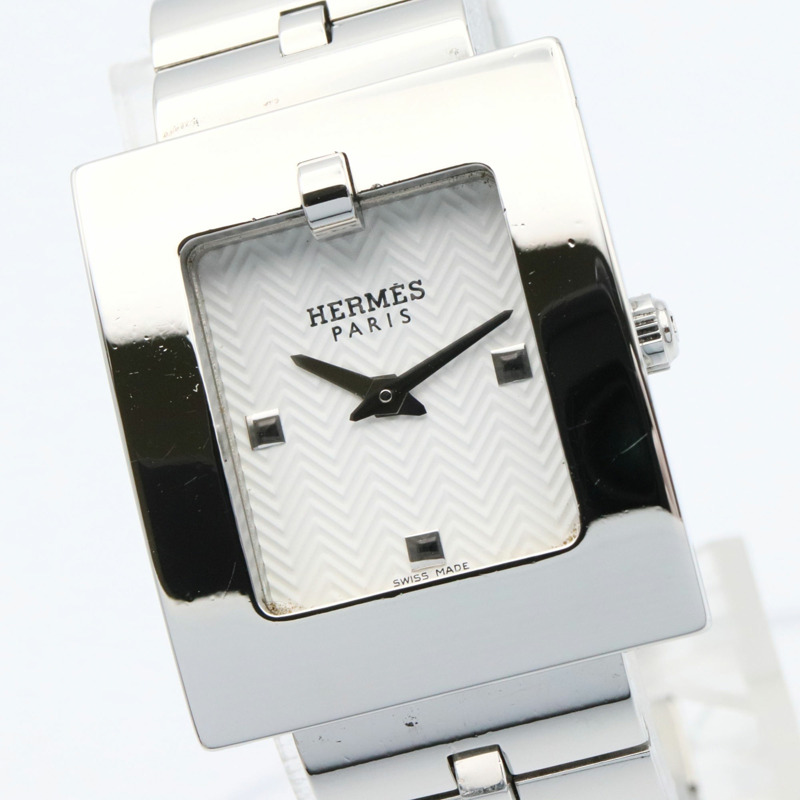 愛馬仕 BE1.110 女士白色不鏽鋼錶帶腕錶-2