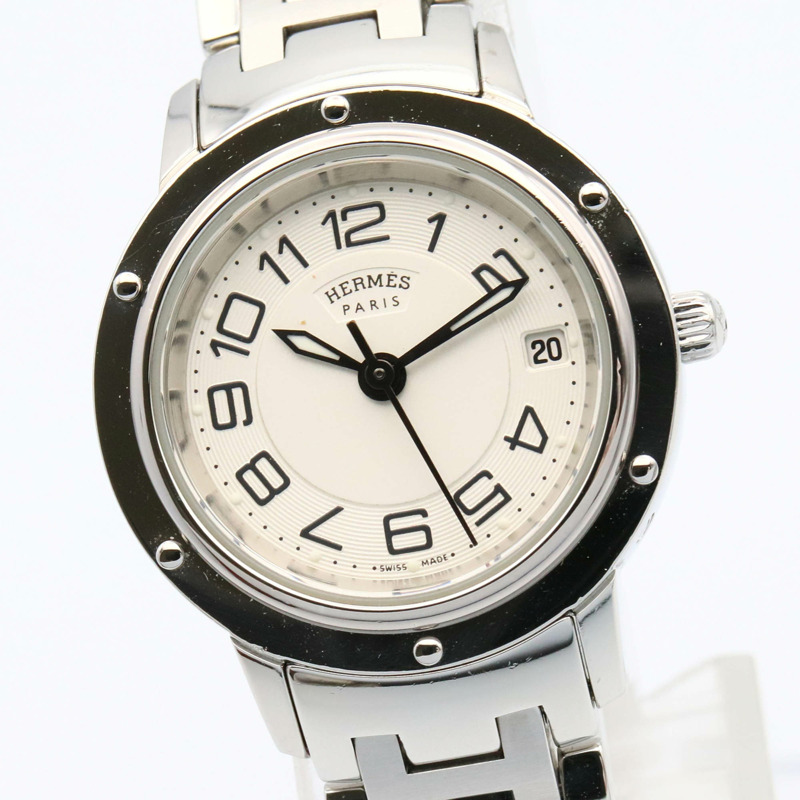 愛馬仕 Clipper Classic 女士不鏽鋼腕錶，銀色，CP1.210-2