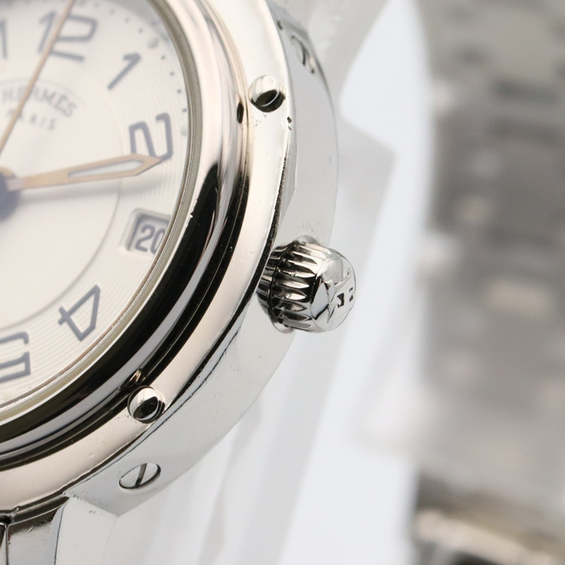 愛馬仕 Clipper Classic 女士不鏽鋼腕錶，銀色，CP1.210-5