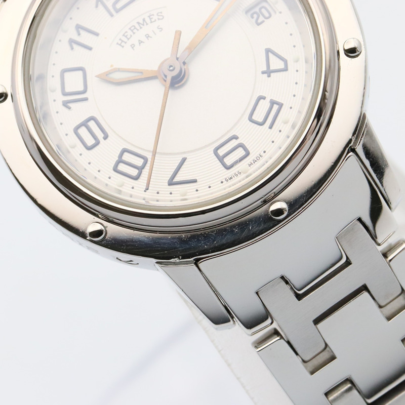 愛馬仕 Clipper Classic 女士不鏽鋼腕錶，銀色，CP1.210-11