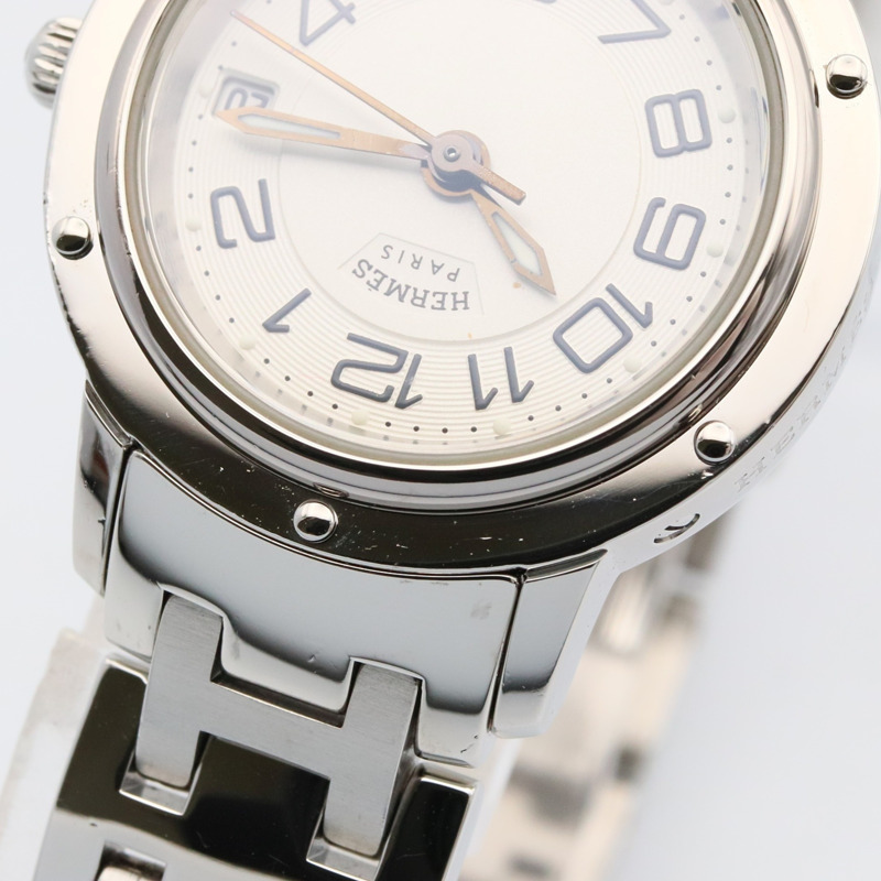 愛馬仕 Clipper Classic 女士不鏽鋼腕錶，銀色，CP1.210-12