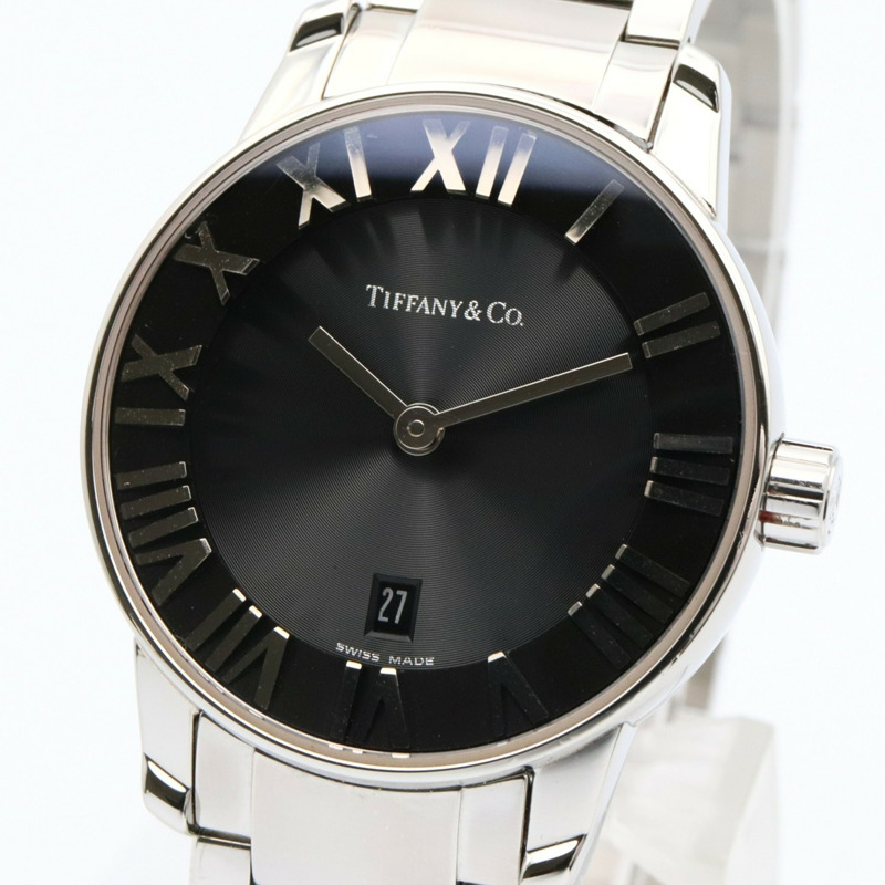 Tiffany & Co.) Atlas 女士不鏽鋼腕錶，黑色，Z1830.11.10A10A00A-2
