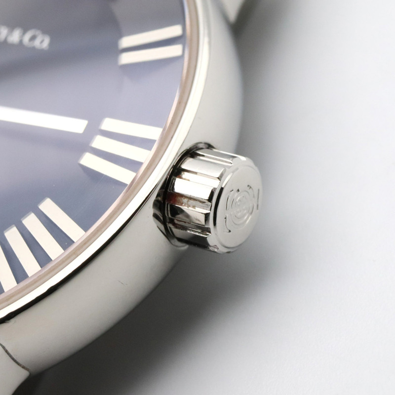 Tiffany & Co.) Atlas 女士不鏽鋼腕錶，黑色，Z1830.11.10A10A00A-5