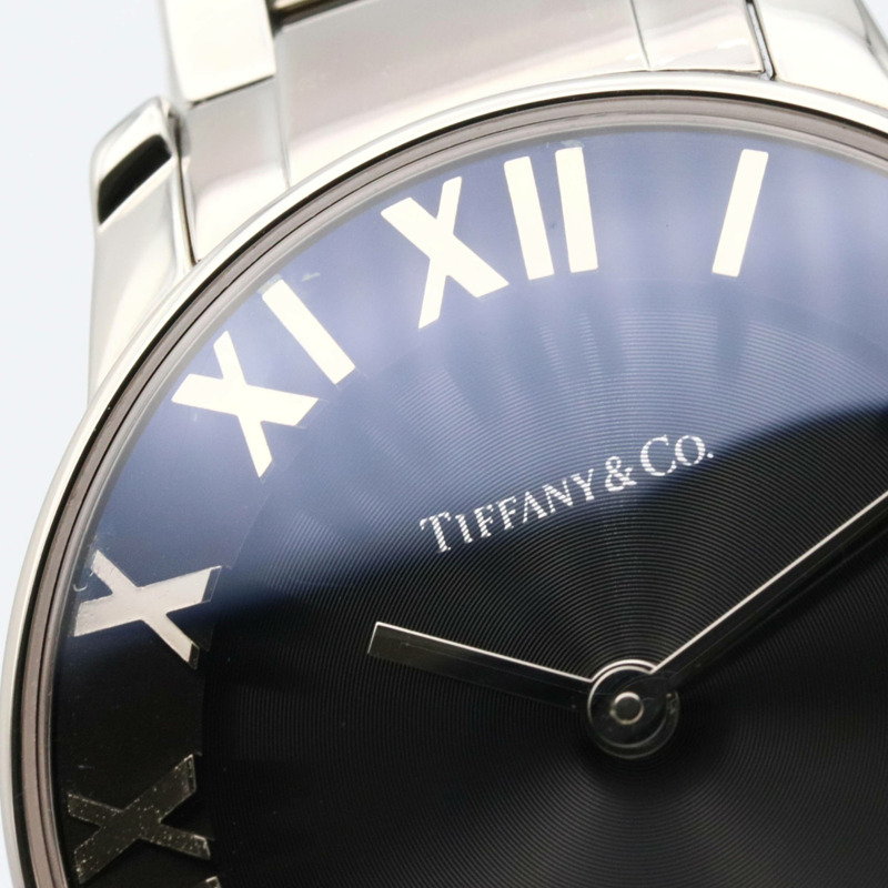 Tiffany & Co.) Atlas 女士不鏽鋼腕錶，黑色，Z1830.11.10A10A00A-10