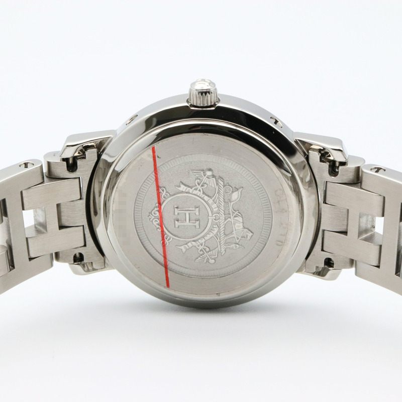 愛馬仕 Clipper 系列腕錶，不鏽鋼材質，女士款，白色，CL4.210-4