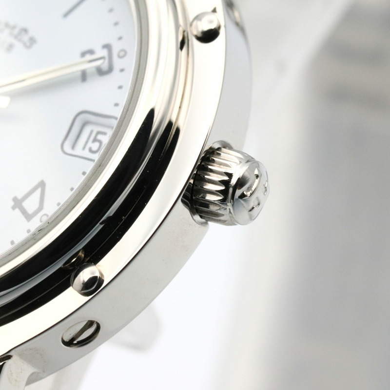 愛馬仕 Clipper 系列腕錶，不鏽鋼材質，女士款，白色，CL4.210-5