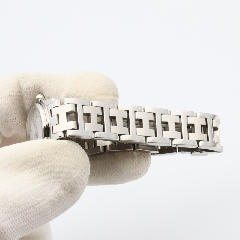 愛馬仕 Clipper 系列腕錶，不鏽鋼材質，女士款，白色，CL4.210-7