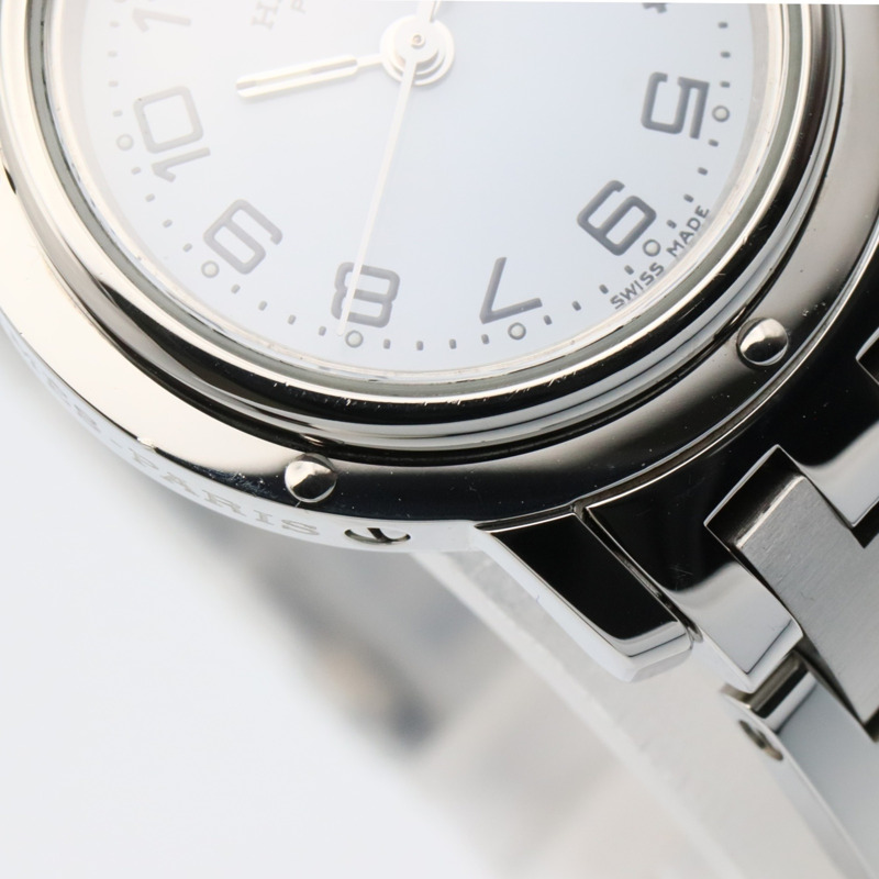 愛馬仕 Clipper 系列腕錶，不鏽鋼材質，女士款，白色，CL4.210-9