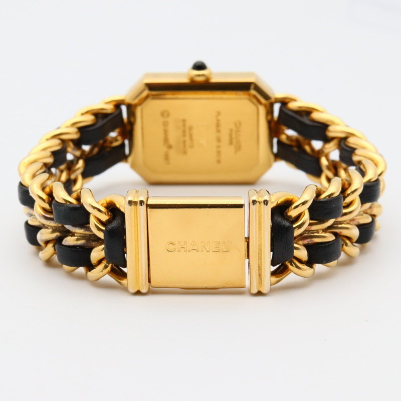 香奈兒 Premiere M 系列腕錶，鍍金，皮革錶帶，女士款，黑色，H0001-3