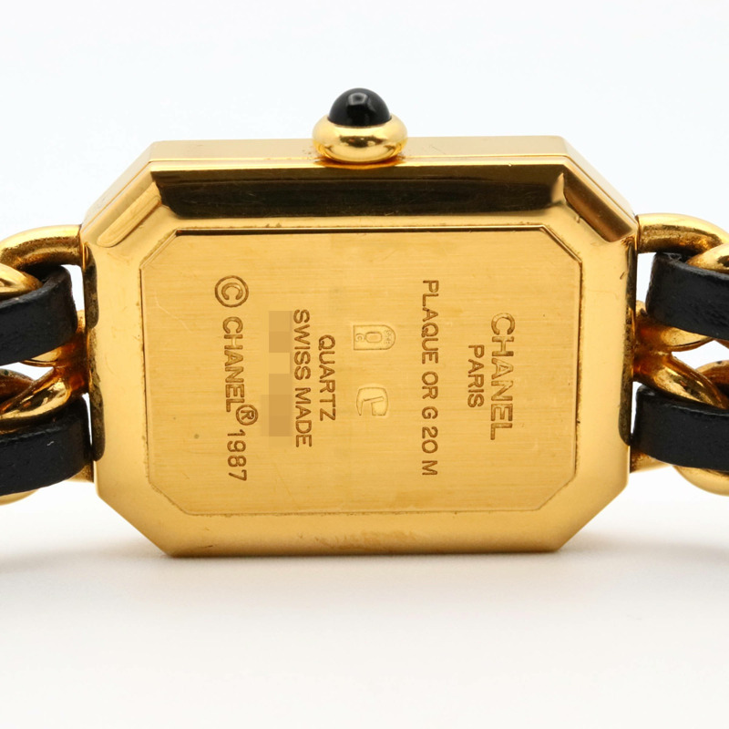 香奈兒 Premiere M 系列腕錶，鍍金，皮革錶帶，女士款，黑色，H0001-4