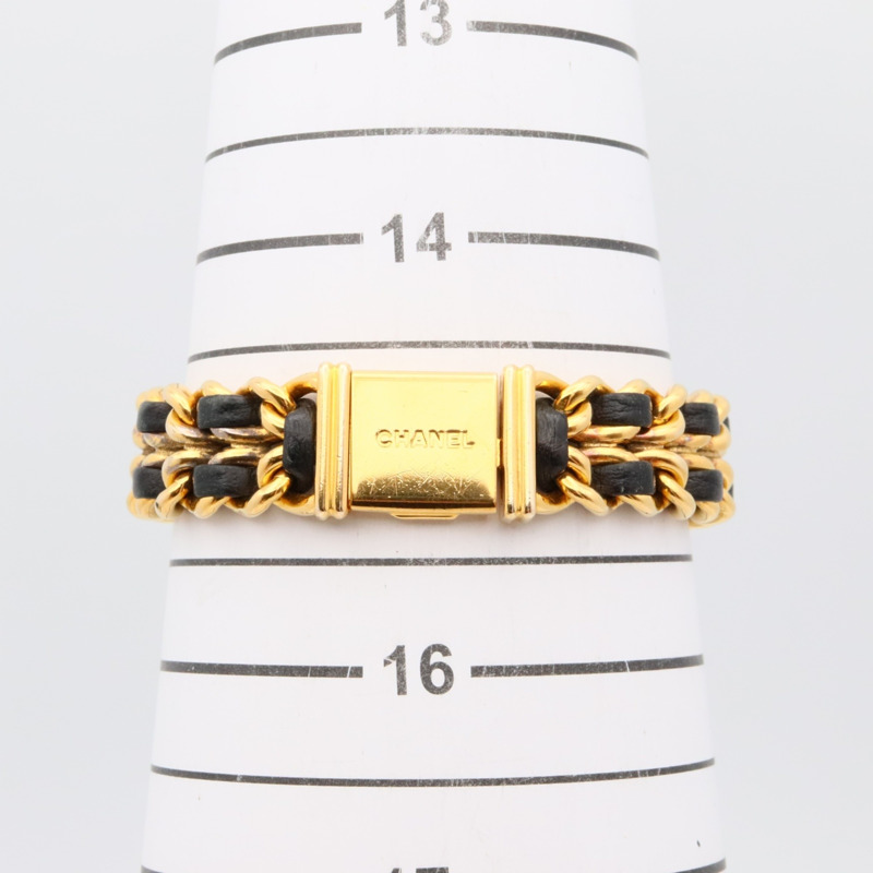 香奈兒 Premiere M 系列腕錶，鍍金，皮革錶帶，女士款，黑色，H0001-6