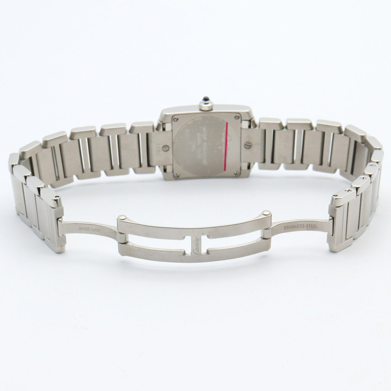 卡地亞 Tank Française SM 女士腕錶，不鏽鋼材質，銀色，型號 W51008Q3-3