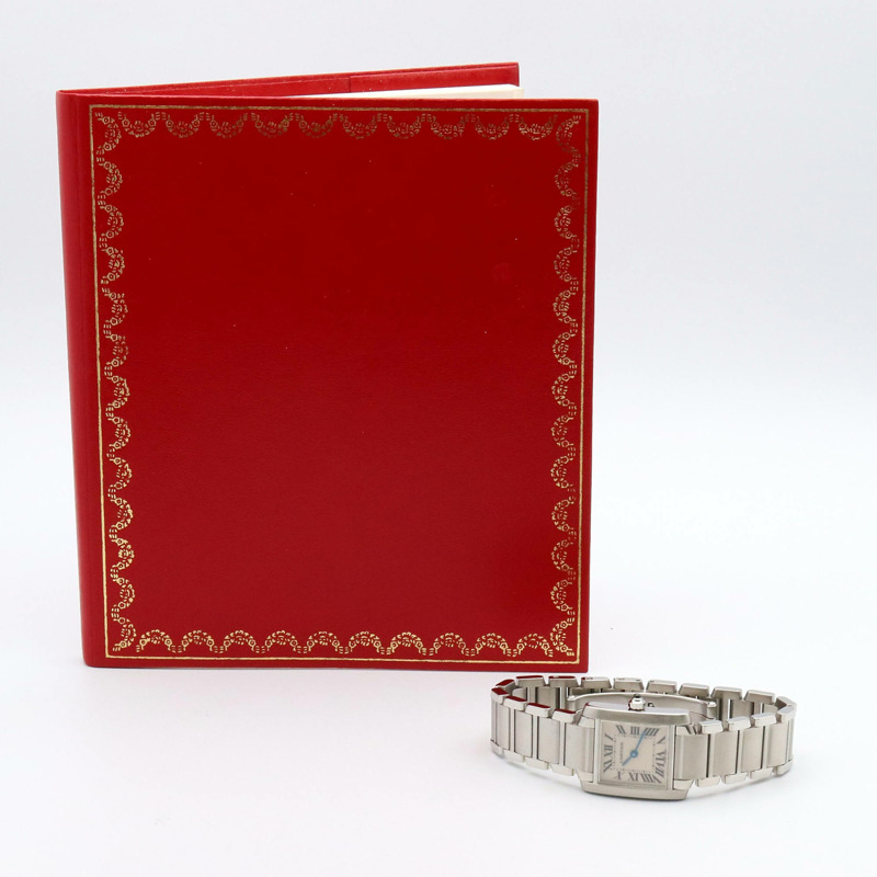 卡地亞 Tank Française SM 女士腕錶，不鏽鋼材質，銀色，型號 W51008Q3-9