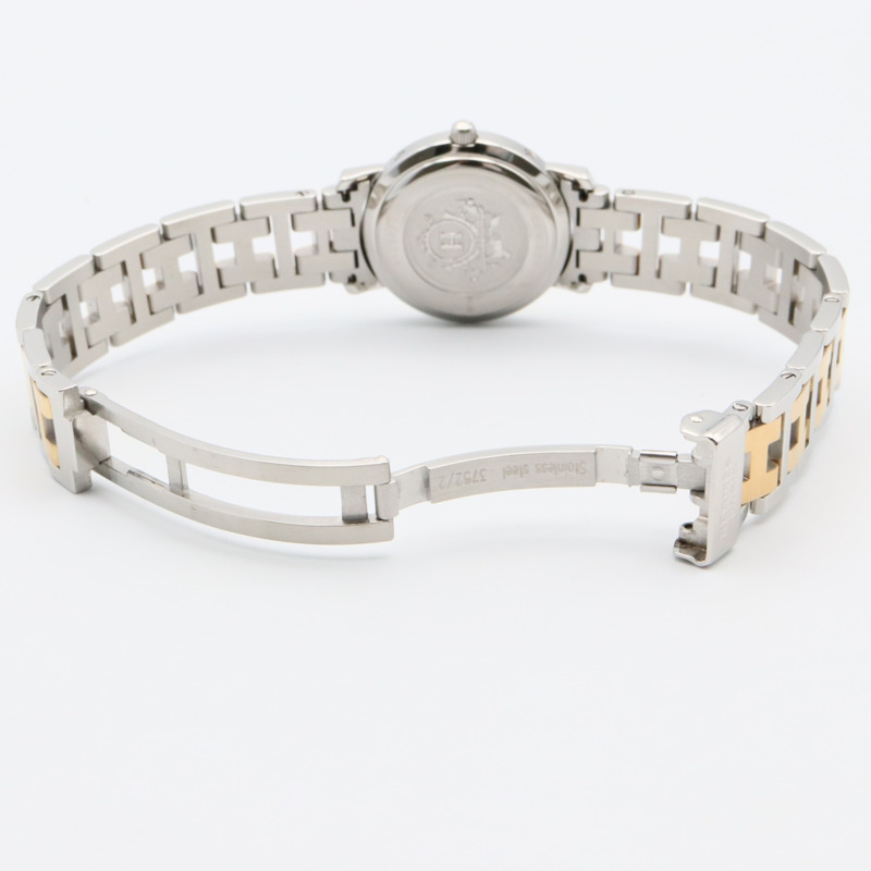 愛馬仕 Clipper 系列腕錶，鍍金不鏽鋼材質，女士款，象牙色，CL4.220-3