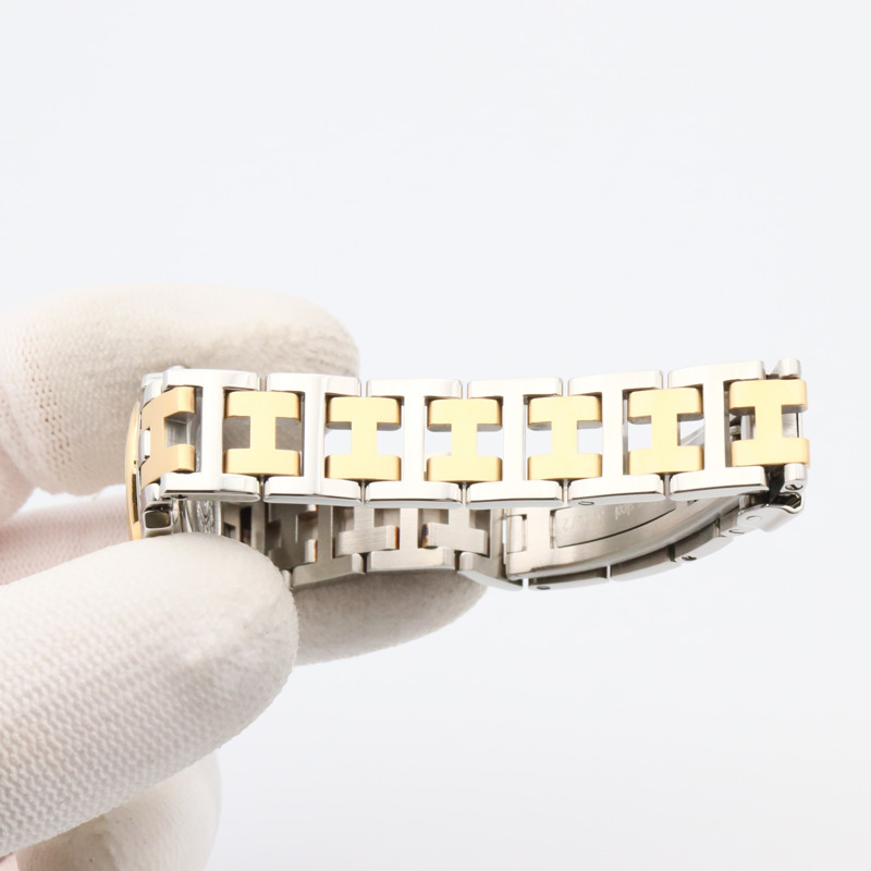 愛馬仕 Clipper 系列腕錶，鍍金不鏽鋼材質，女士款，象牙色，CL4.220-7