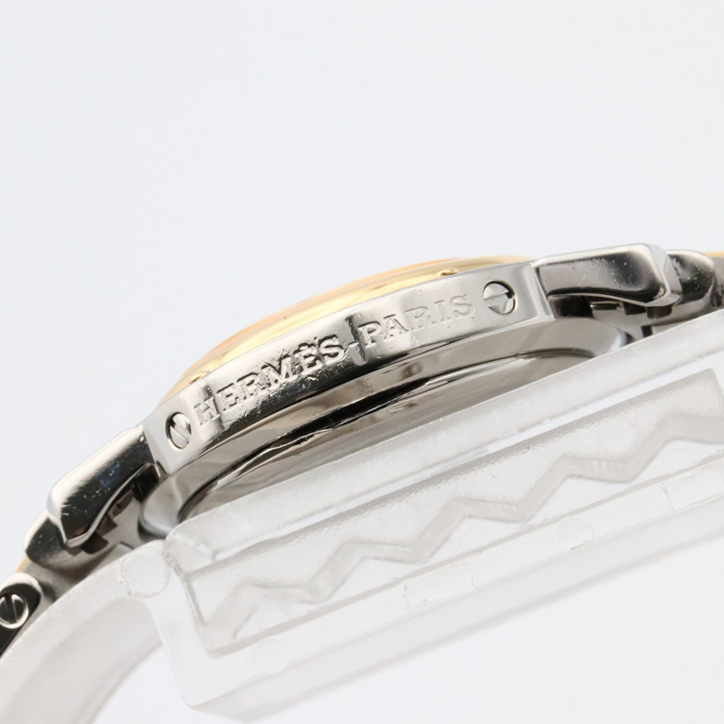 愛馬仕 Clipper 系列腕錶，鍍金不鏽鋼材質，女士款，象牙色，CL4.220-12