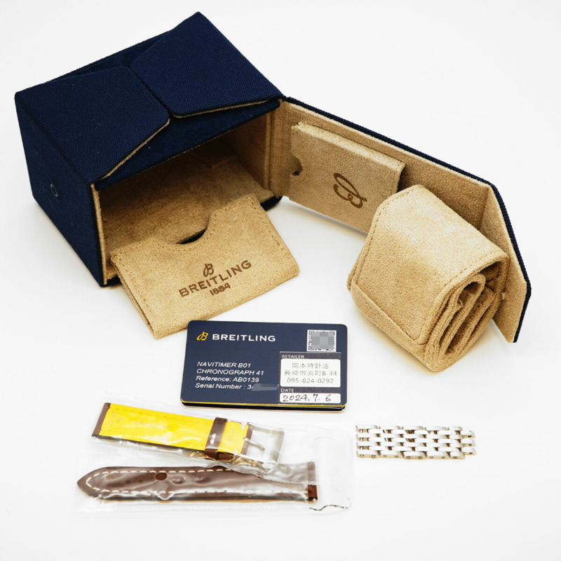 百年靈 Navitimer AB0139 綠色錶盤男士腕錶-1