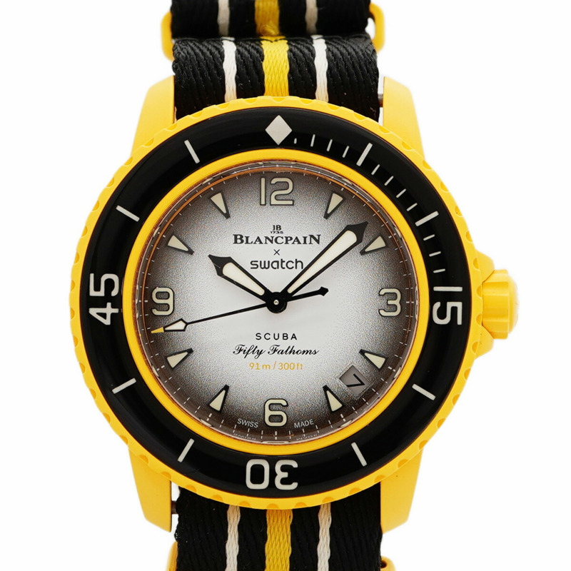Swatch x Blancpain 太平洋系列 SO35P100 白色錶盤男士腕錶-0