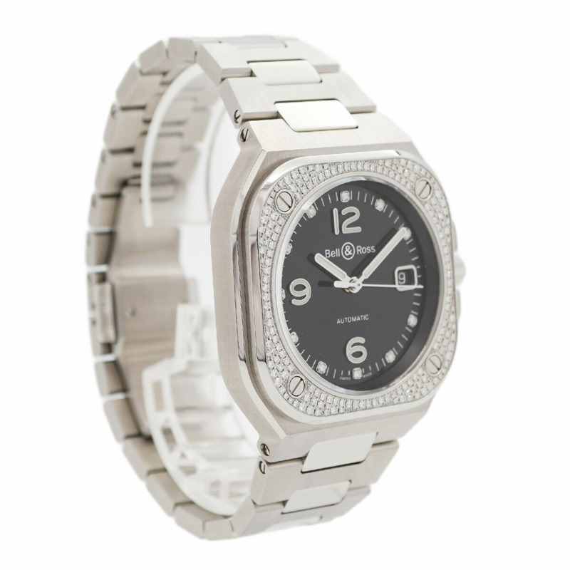 Bell & Ross BR05 鑲鑽黑色錶盤男士腕錶-3