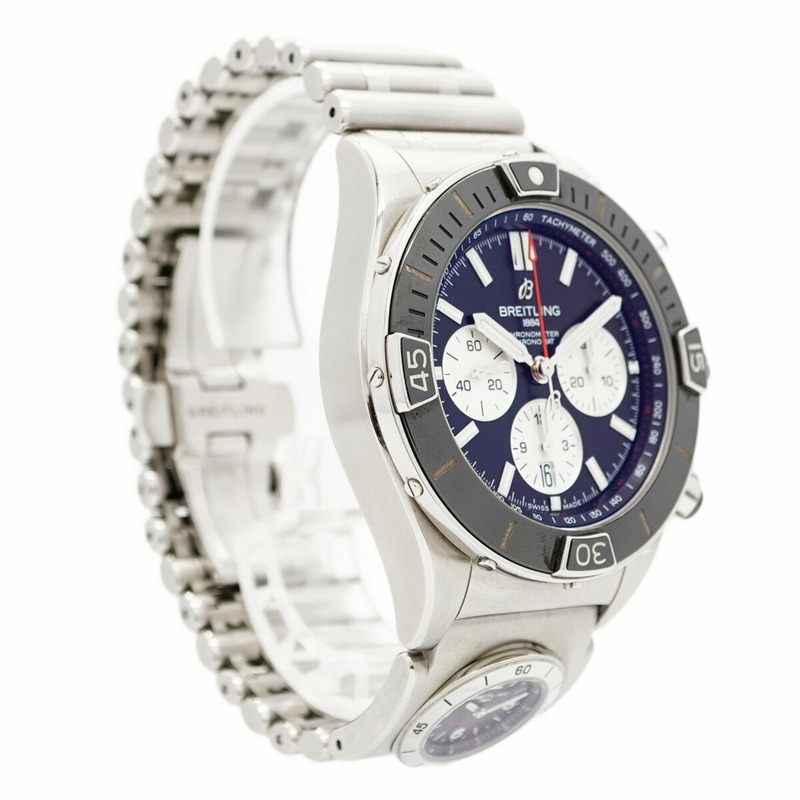 百年靈超級計時腕錶 AB0136 黑色錶盤男錶-3