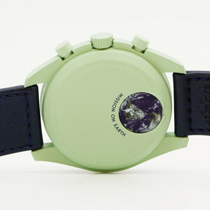 Swatch x Omega 地球任務 SO33G100 海軍藍錶盤男士腕錶-5