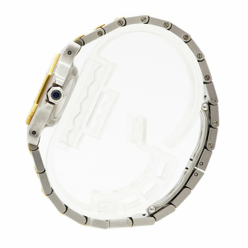 卡地亞 Santos 八角形 Godron 手鐲白色錶盤女士腕錶-9