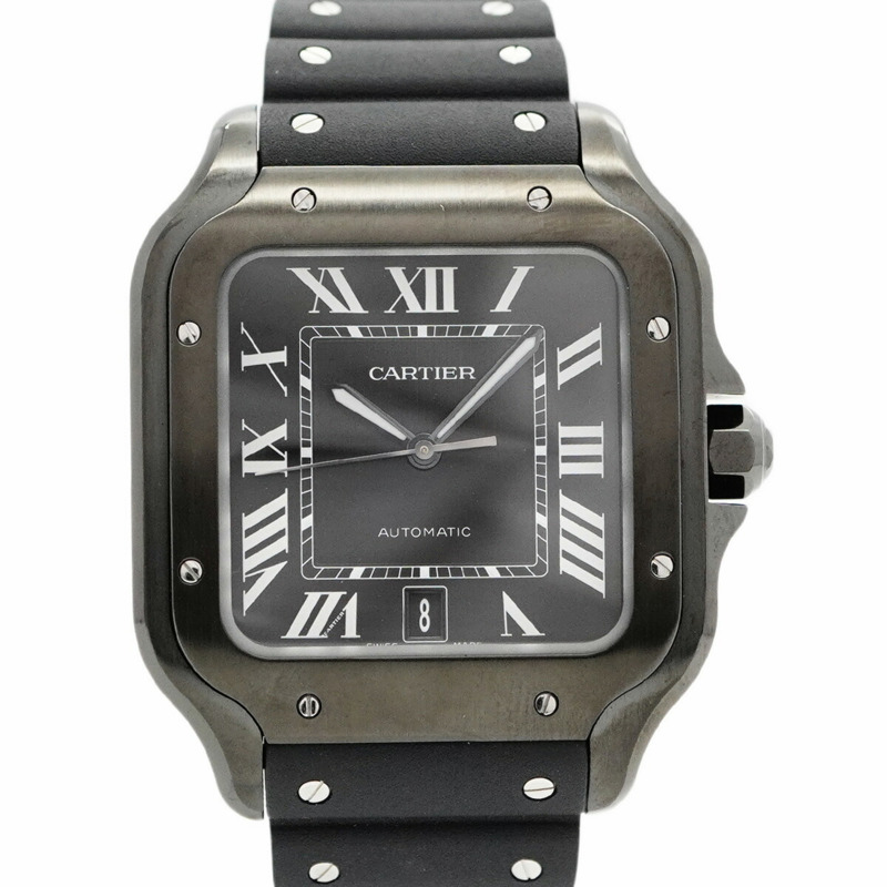 卡地亞 Santos LM WSSA0039 黑色錶盤男錶-0