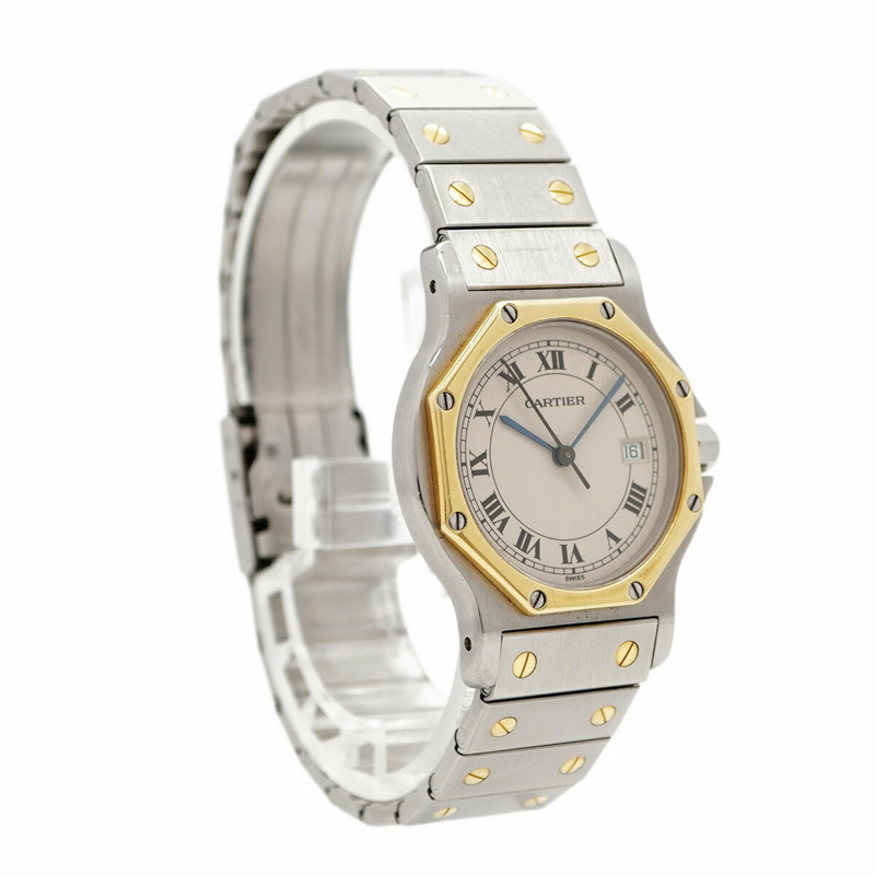 卡地亞 Santos Octagon W2001583 象牙色錶盤小姐腕錶-2