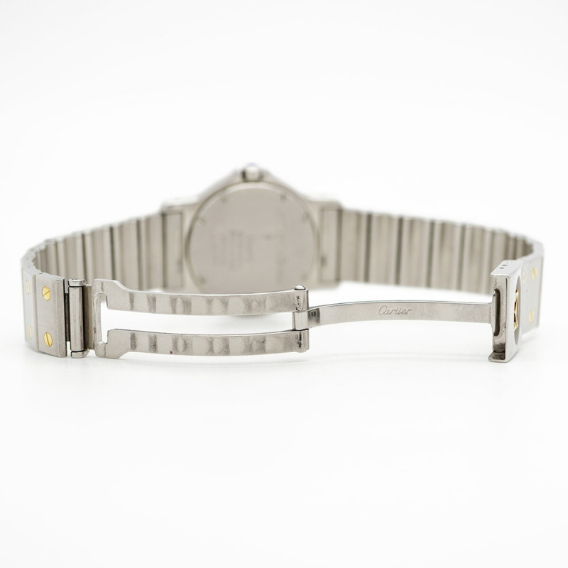 卡地亞 Santos Octagon W2001583 象牙色錶盤小姐腕錶-3