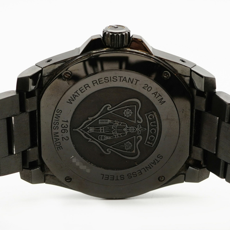 Gucci Dive 136.2 黑色錶盤男士腕錶-4