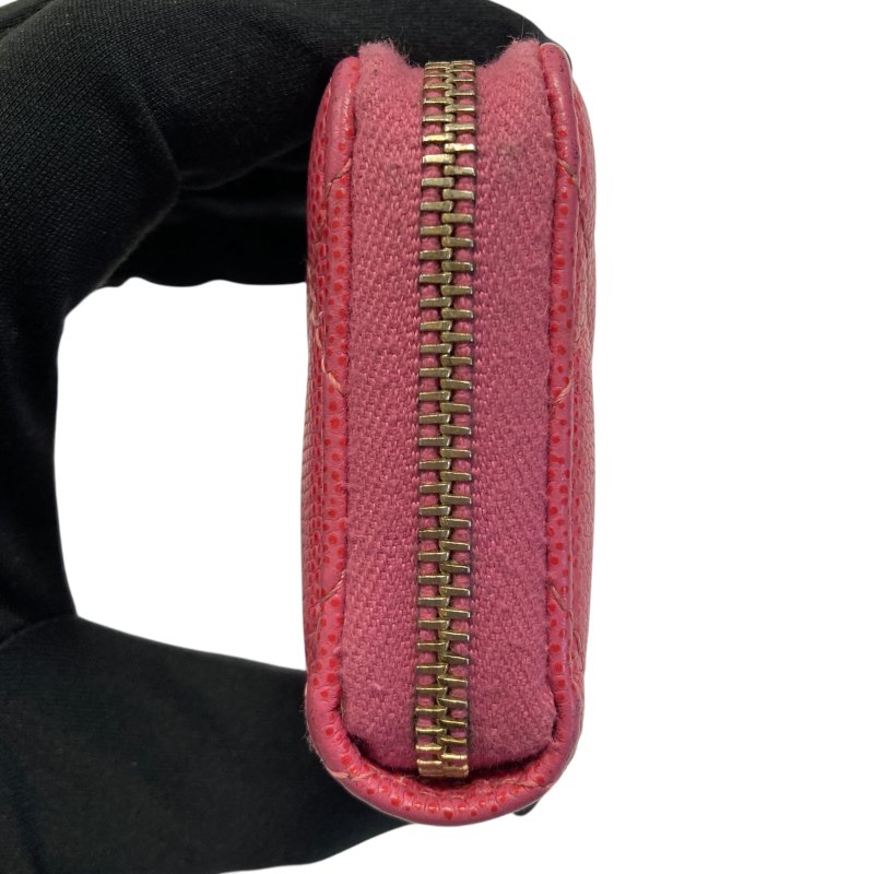 CHANEL 香奈兒 荔枝牛皮 零錢包 桃紅色-2