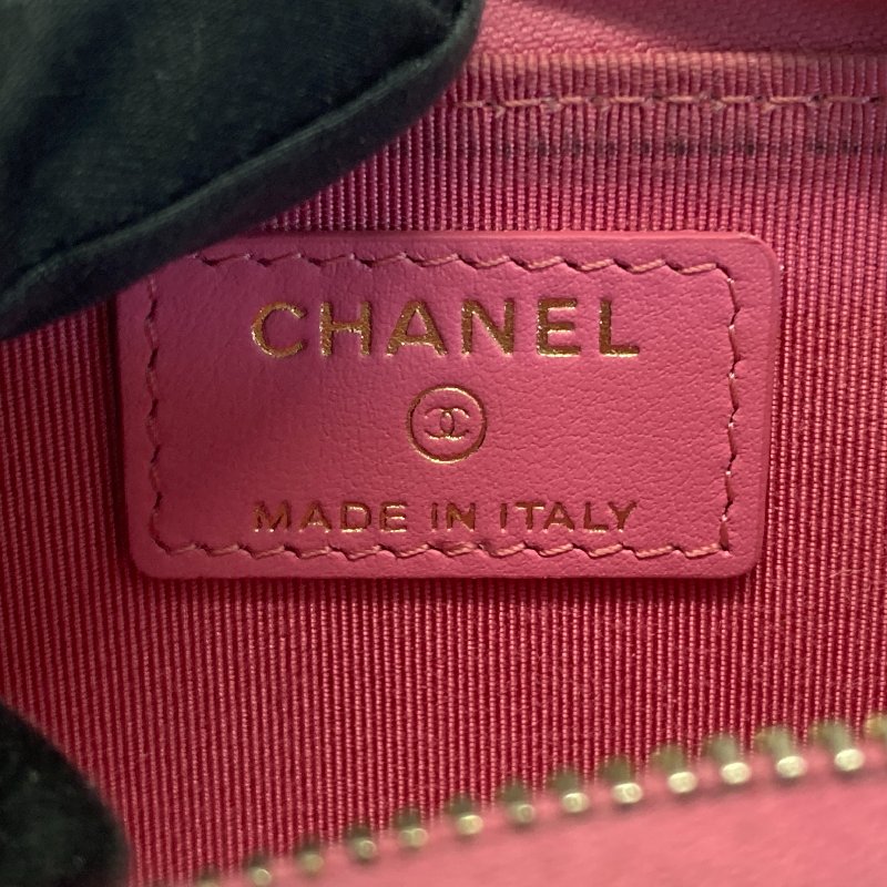 CHANEL 香奈兒 荔枝牛皮 零錢包 桃紅色-7