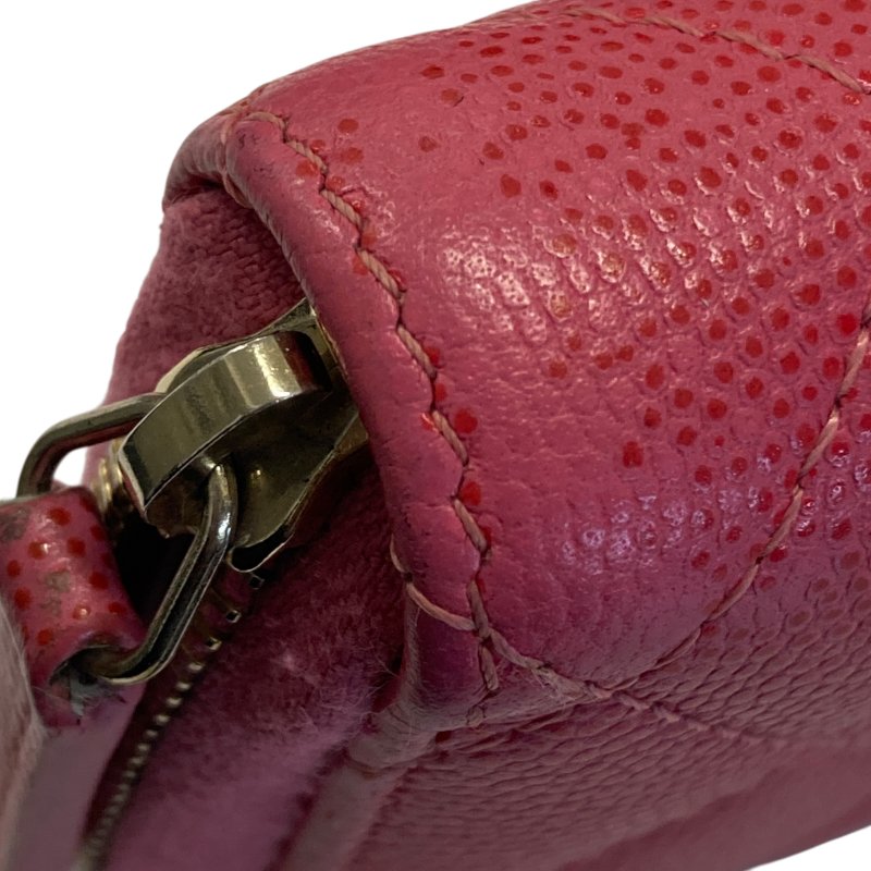 CHANEL 香奈兒 荔枝牛皮 零錢包 桃紅色-12