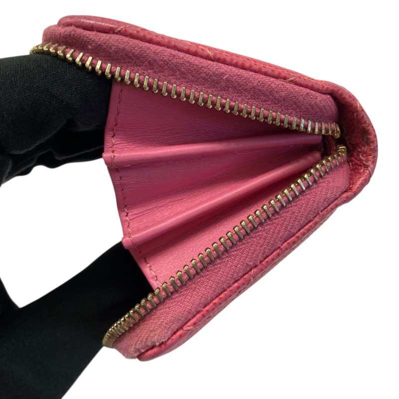 CHANEL 香奈兒 荔枝牛皮 零錢包 桃紅色-13