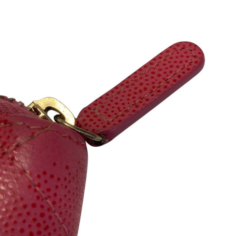 CHANEL 香奈兒 荔枝牛皮 零錢包 桃紅色-16