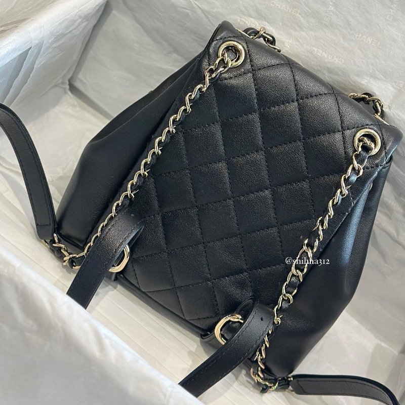 *SHIHNA名牌精品* CHANEL 平面牛皮雙口金釦小青蛙後背包-1
