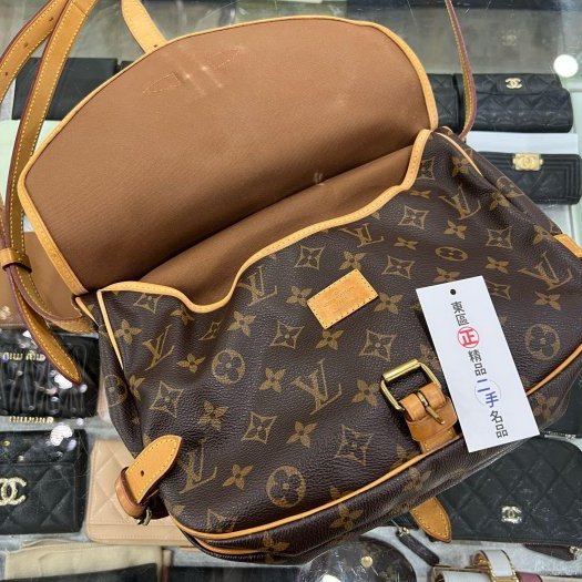 ㊣東區正精品㊣LV M42256 原花雙面小馬鞍包斜背包 RZ6049-2