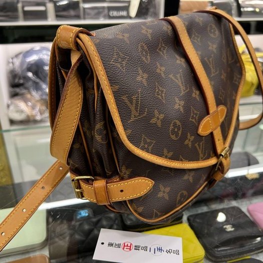 ㊣東區正精品㊣LV M42256 原花雙面小馬鞍包斜背包 RZ6049-5