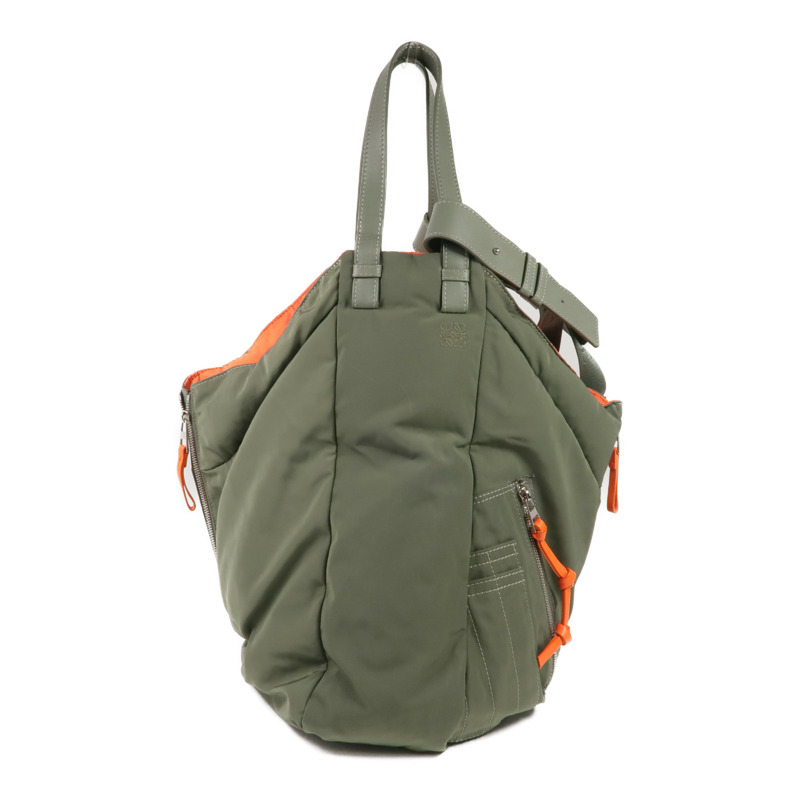 LOEWE 尼龍Hammock Reversible銀扣手挽肩背兩用袋-0