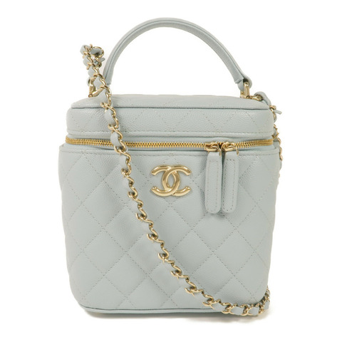 CHANEL 牛皮皮革Vanity Case金扣手挽肩背兩用袋