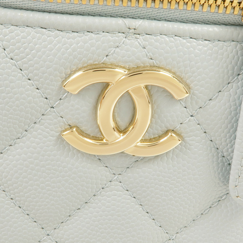 CHANEL 牛皮皮革Vanity Case金扣手挽肩背兩用袋-11
