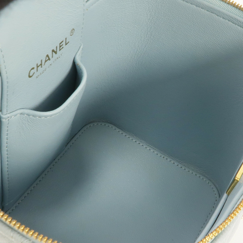 CHANEL 牛皮皮革Vanity Case金扣手挽肩背兩用袋-13