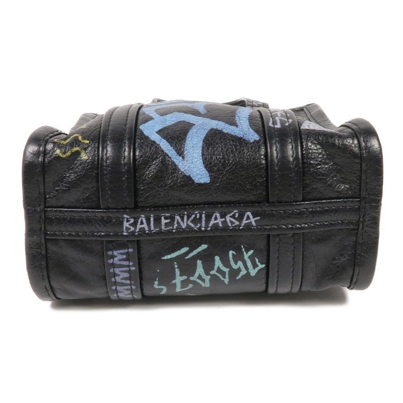 BALENCIAGA 牛皮皮革2 Way Shoulder銀扣手挽肩背兩用袋-5