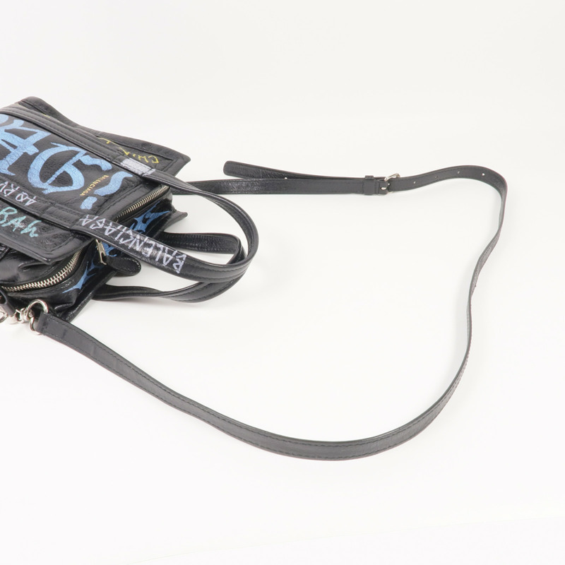 BALENCIAGA 牛皮皮革2 Way Shoulder銀扣手挽肩背兩用袋-6