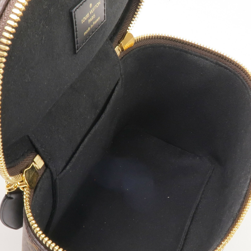 LOUIS VUITTON Monogram/Monogram Reverse Vanity PM金扣手挽肩背兩用袋棕色-5